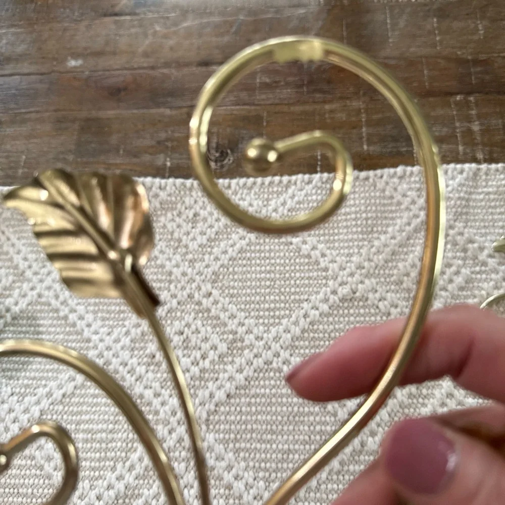 Home Interiors Gold Leaf Double Candle Wall Hooks